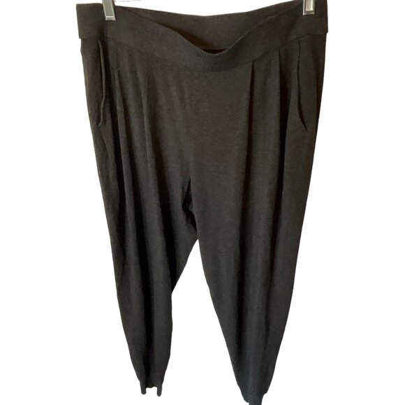 Eileen Fisher Charcoal Black Women's Medium Pull‎ On Joggers Pockets - Picture 2 of 7
